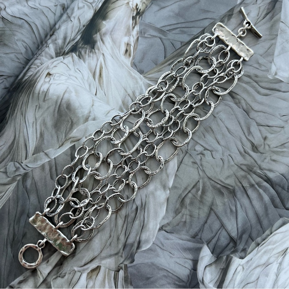 SHABLOOL • Wide Multi-Chain Sterling Silver Bracelet